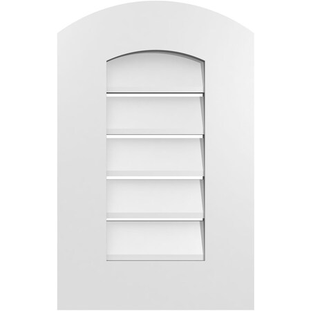 Arch Top Surface Mount PVC Gable Vent: Non-Functional, W/ 3-1/2W X 1P Standard Frame, 14W X 20H